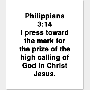 Philippians 3:14 King James Version Bible Verse Typography Posters and Art